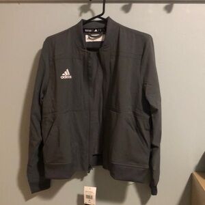 NWT Adidas Gray Bomber Jacket, Women, Medium